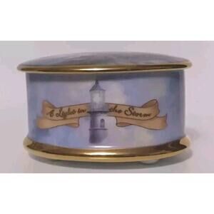 Music Box Thomas Kincade Light House Scene Porcelain Ardleigh Elliott Numbered